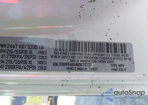 2022 Ram Promaster City Cargo Van z USA, uszkodzony, nr VIN ZFBHRFAB4N6W78737